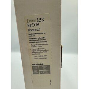 Lotus 1-2-3 For DOS Release 2.3 Education Unit 3.5" Disk Media Pre-Owned
